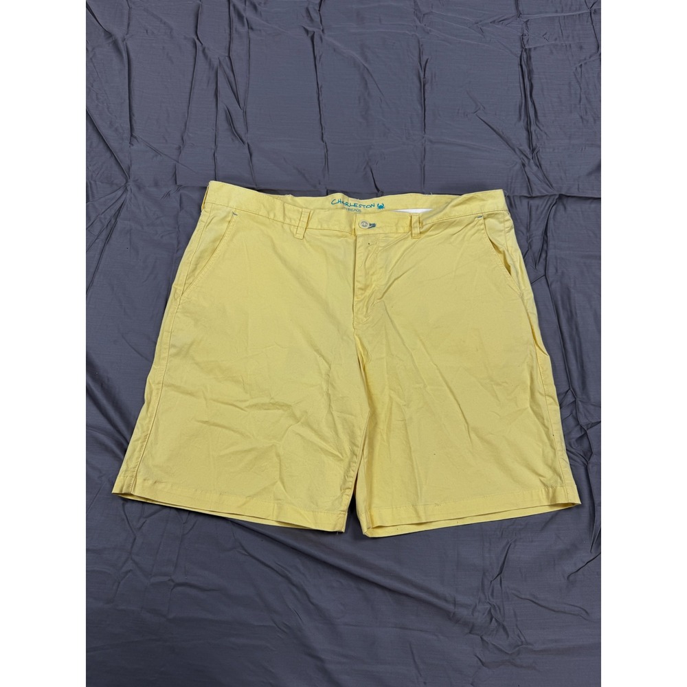 Charleston Threads Mens Chino Shorts Yellow Stretch Cotton Size 40 Waist 42